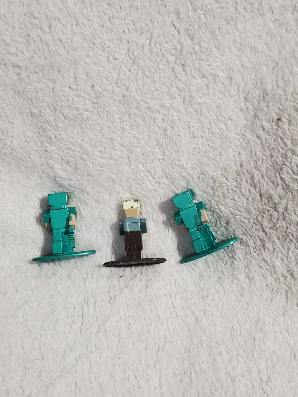 Minecraft-Inspired Teal Action Figure Set - 3-Pack